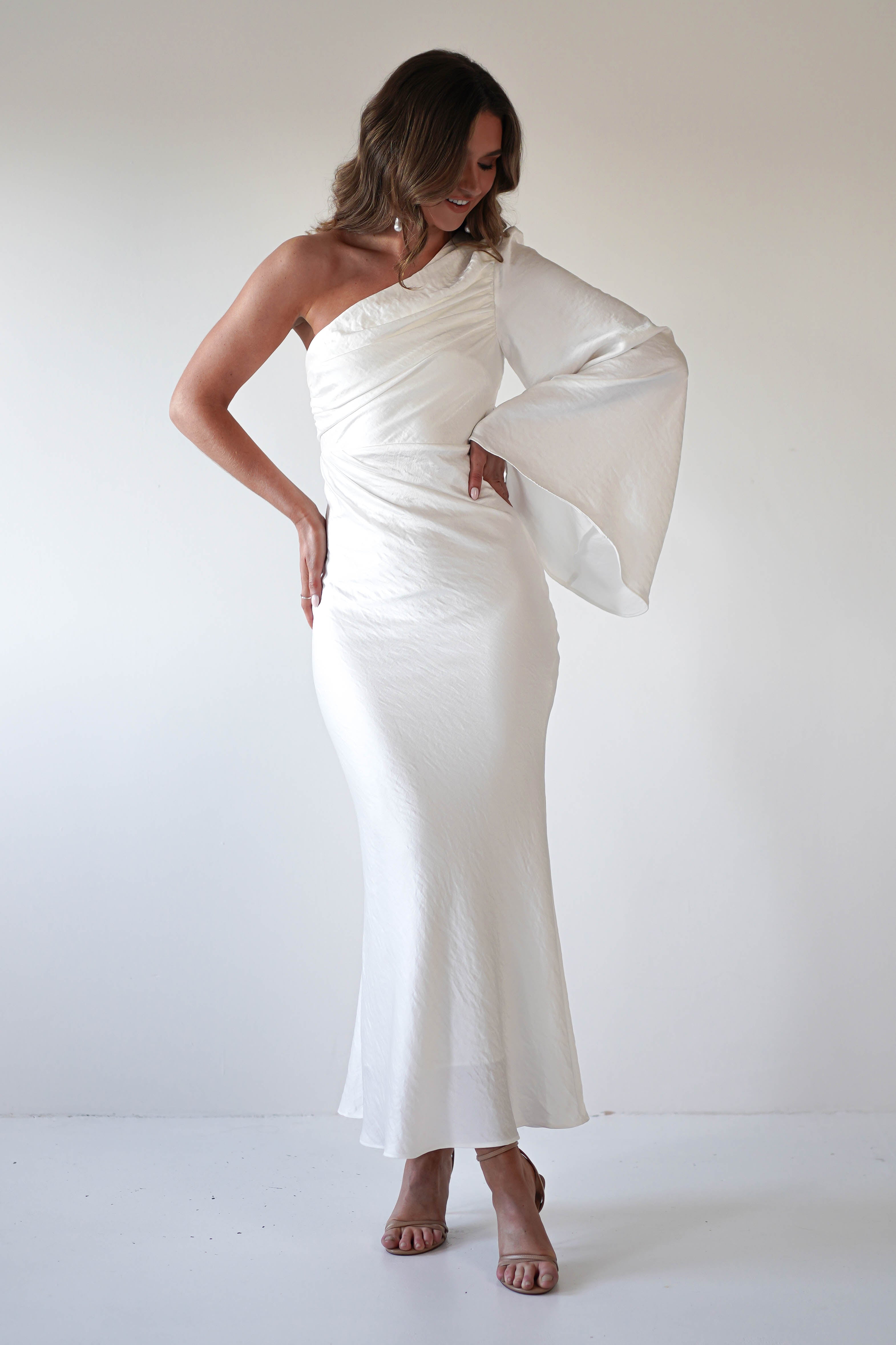 Elegance Silky Maxi Dress | Ivory