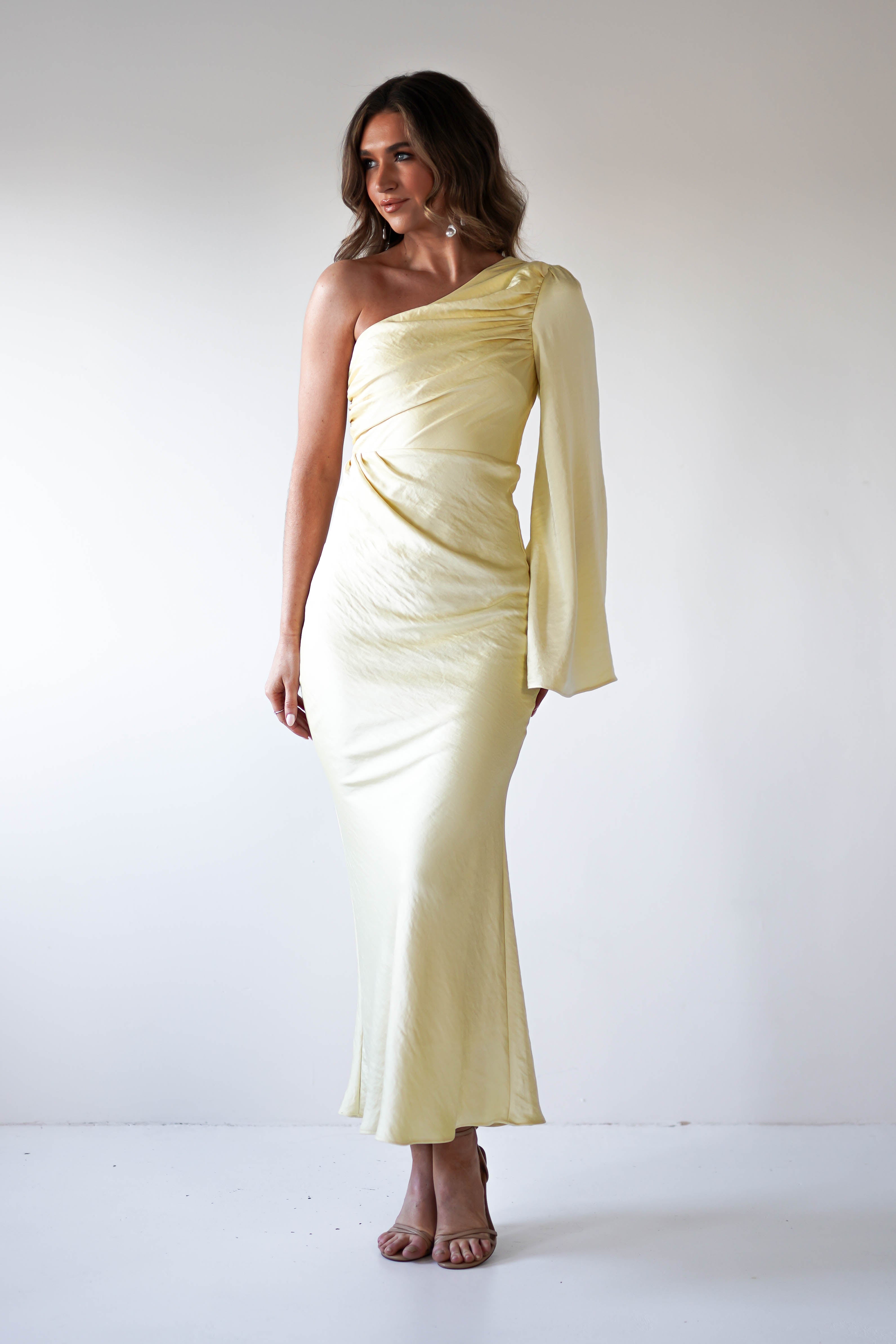 Elegance Silky Maxi Dress | Yellow