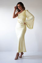 Sylvana Silky Maxi Dress Yellow | Wedding Guest Dress | Maxi | Oh Hello Clothing