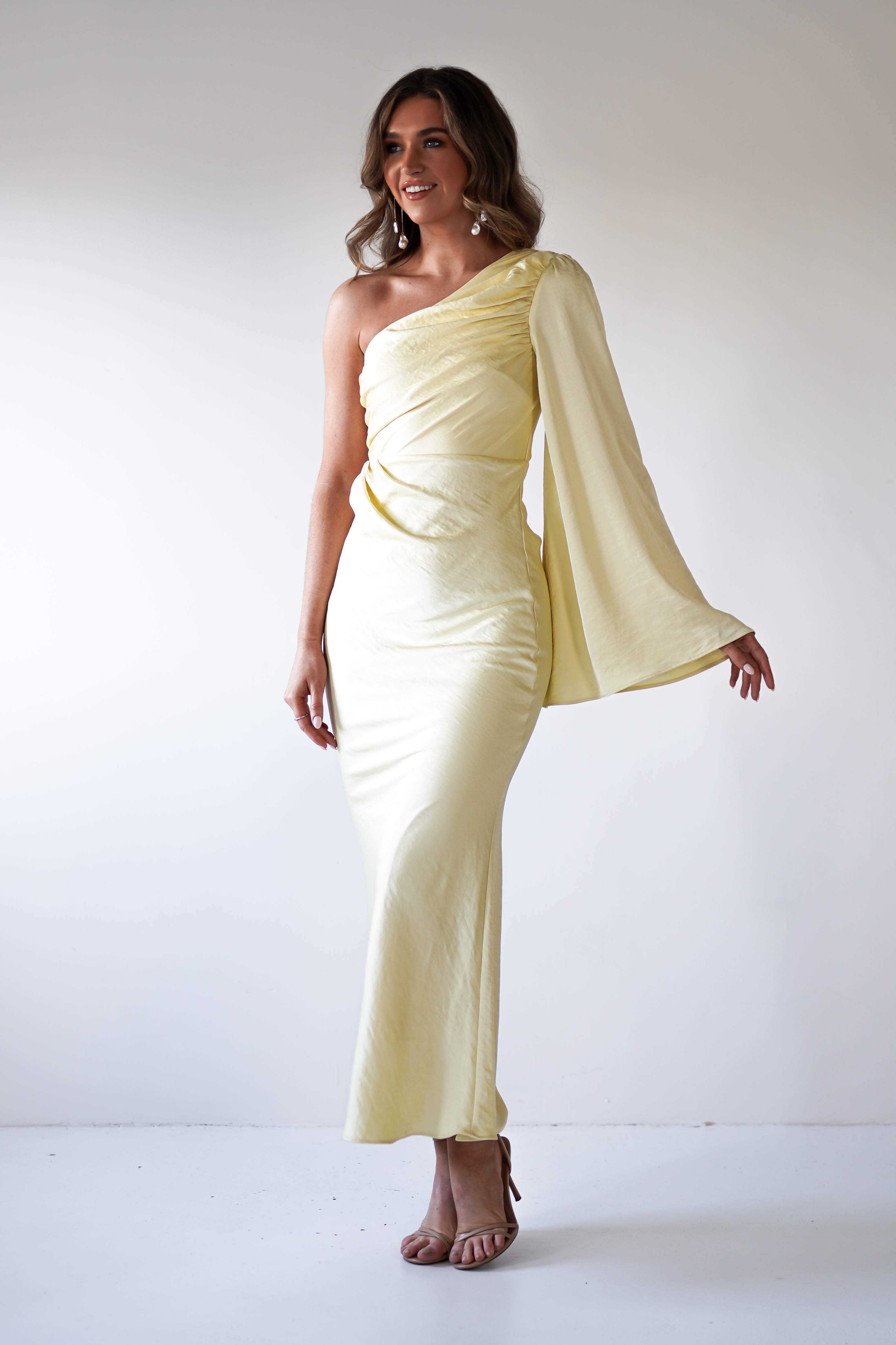 Elegance Silky Maxi Dress | Yellow