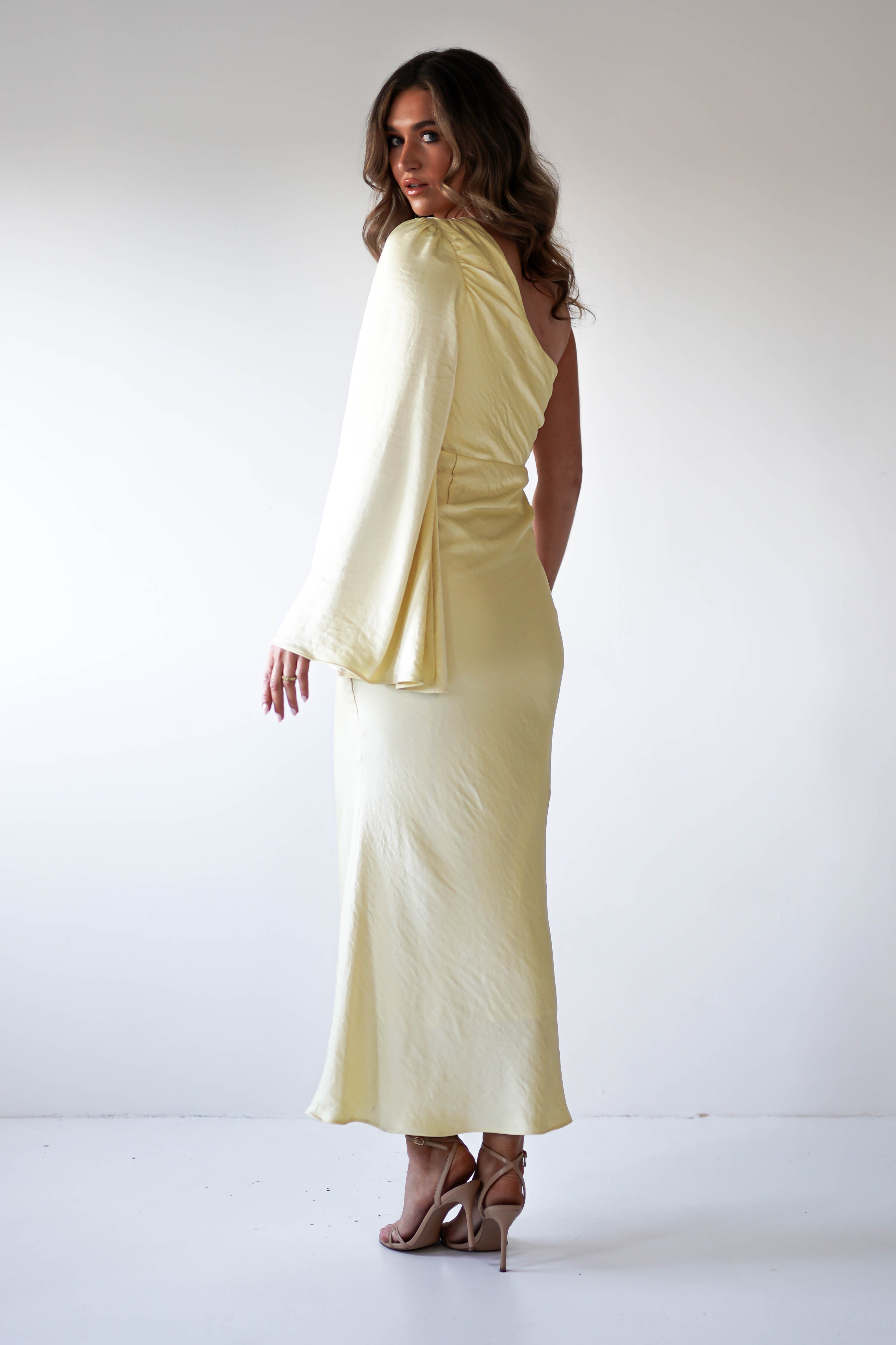 Elegance Silky Maxi Dress | Yellow