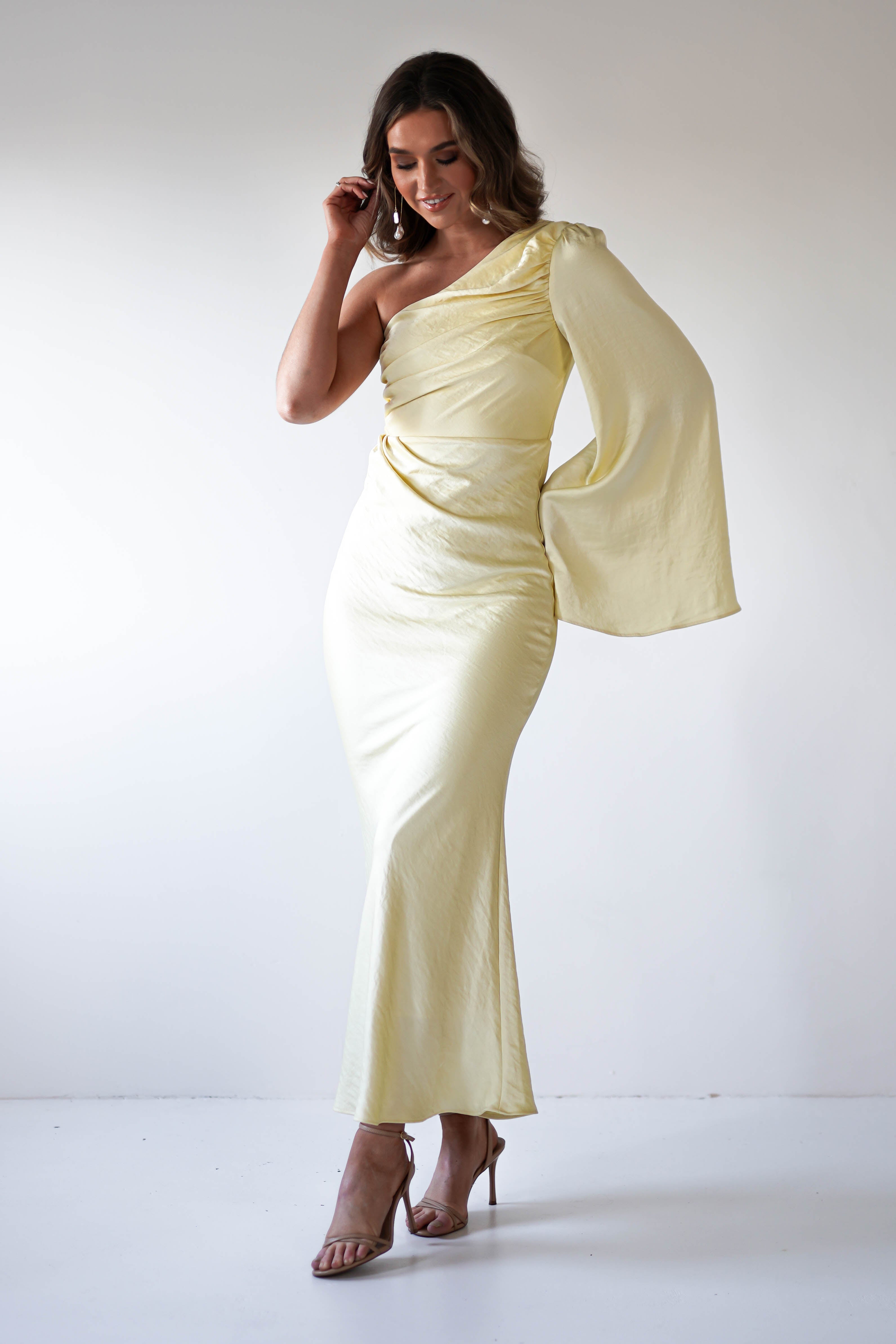 Elegance Silky Maxi Dress | Yellow