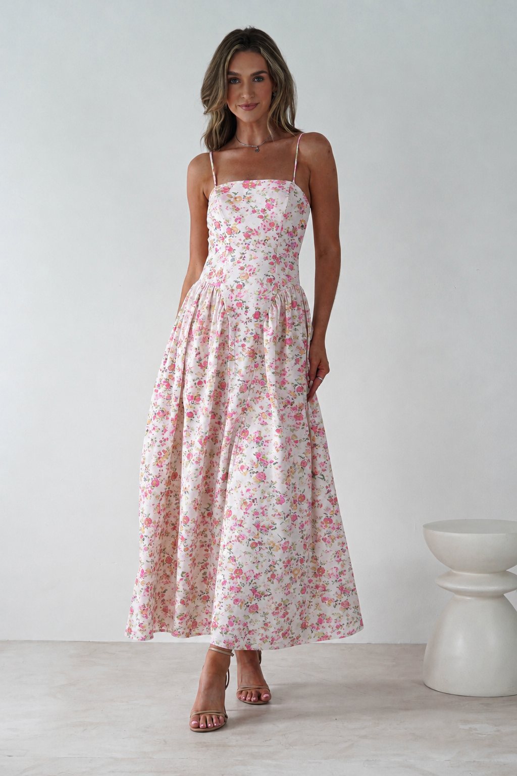 Oh Hello Clothing Dresses > Prom Dresses Elodie Floral Print Maxi Dress | Pink