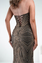 Oh Hello Clothing Dresses Elyse Glitter Strapless Gown | Black/Gold