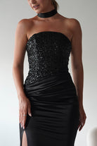 Elysia Sequin Embellished Bodice Gown | Black | Debs & Prom | Formal Gown | Oh Hello Clothing