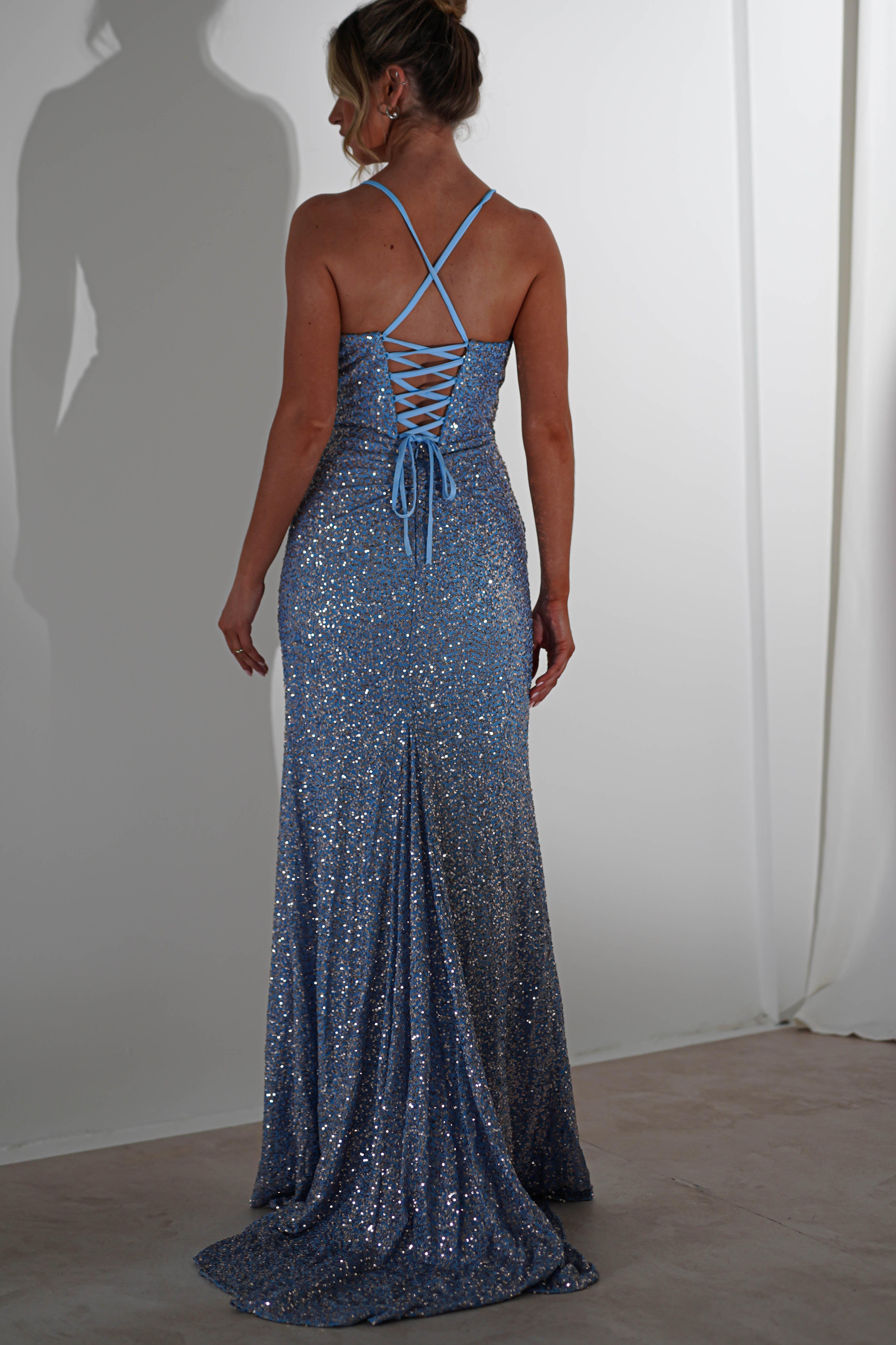 Ember Bodycon Sequin Gown | Slate Blue