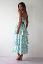 Emily Floral Ruffle Maxi Dress Green/White | Wedding Guest Dress | Maxi | Oh Hello Clothing