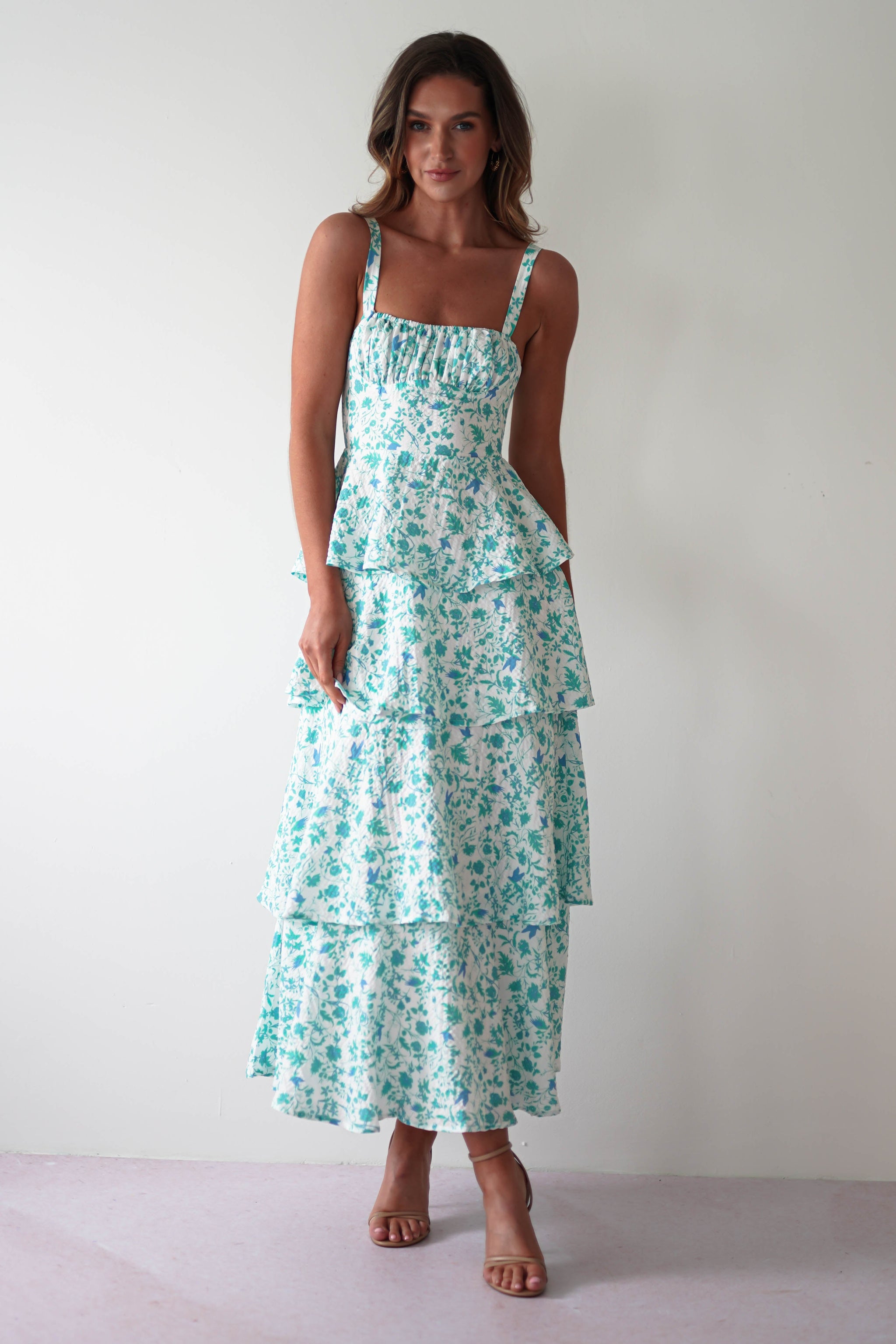 Emily Floral Ruffle Maxi Dress