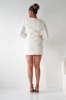 Oh Hello Clothing Eve Long Sleeve Sequin Mini Dress | Ivory