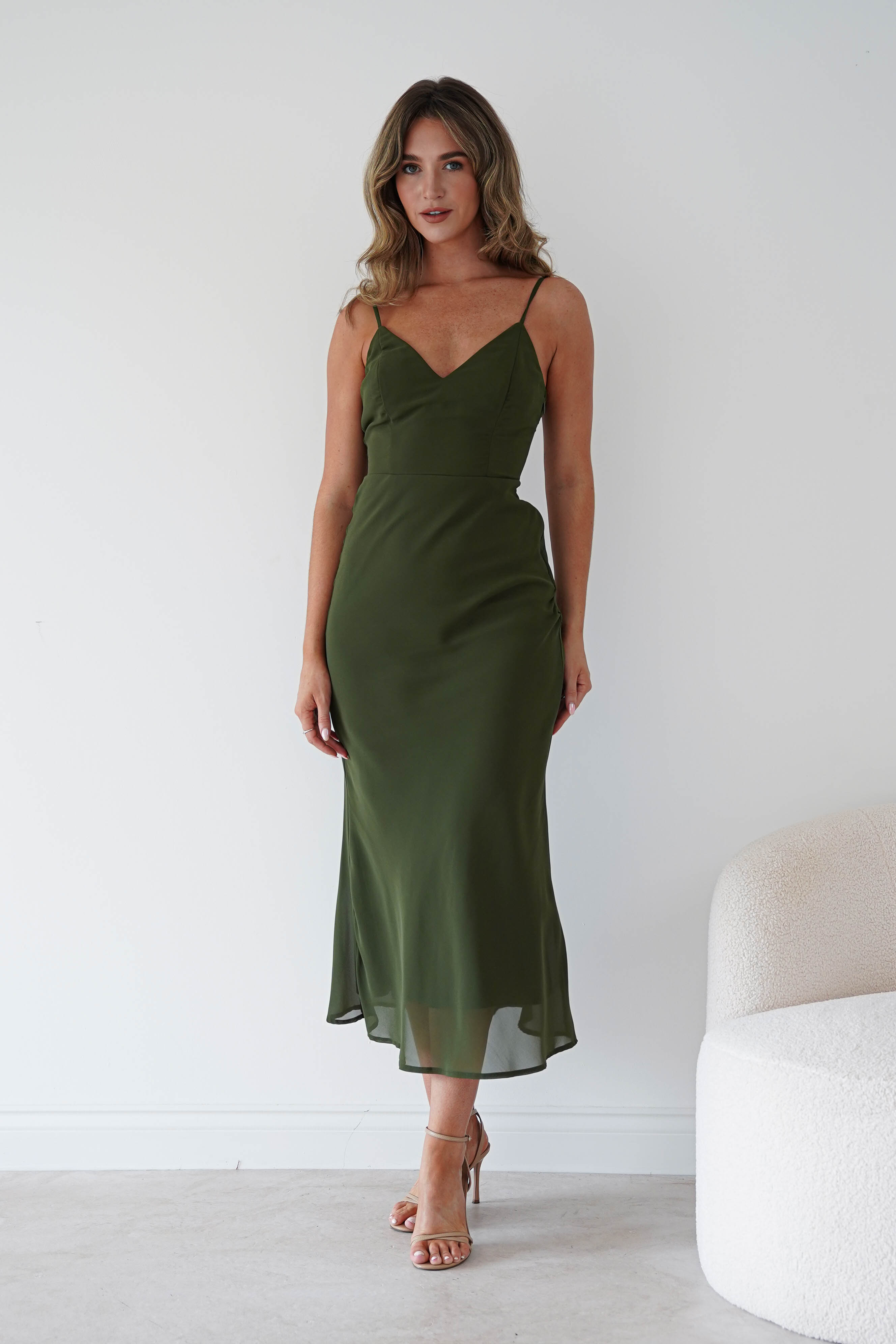 Oh Hello Clothing Women > Clothing > Dresses Fatima Sequin Cape Maxi Dress | Olive