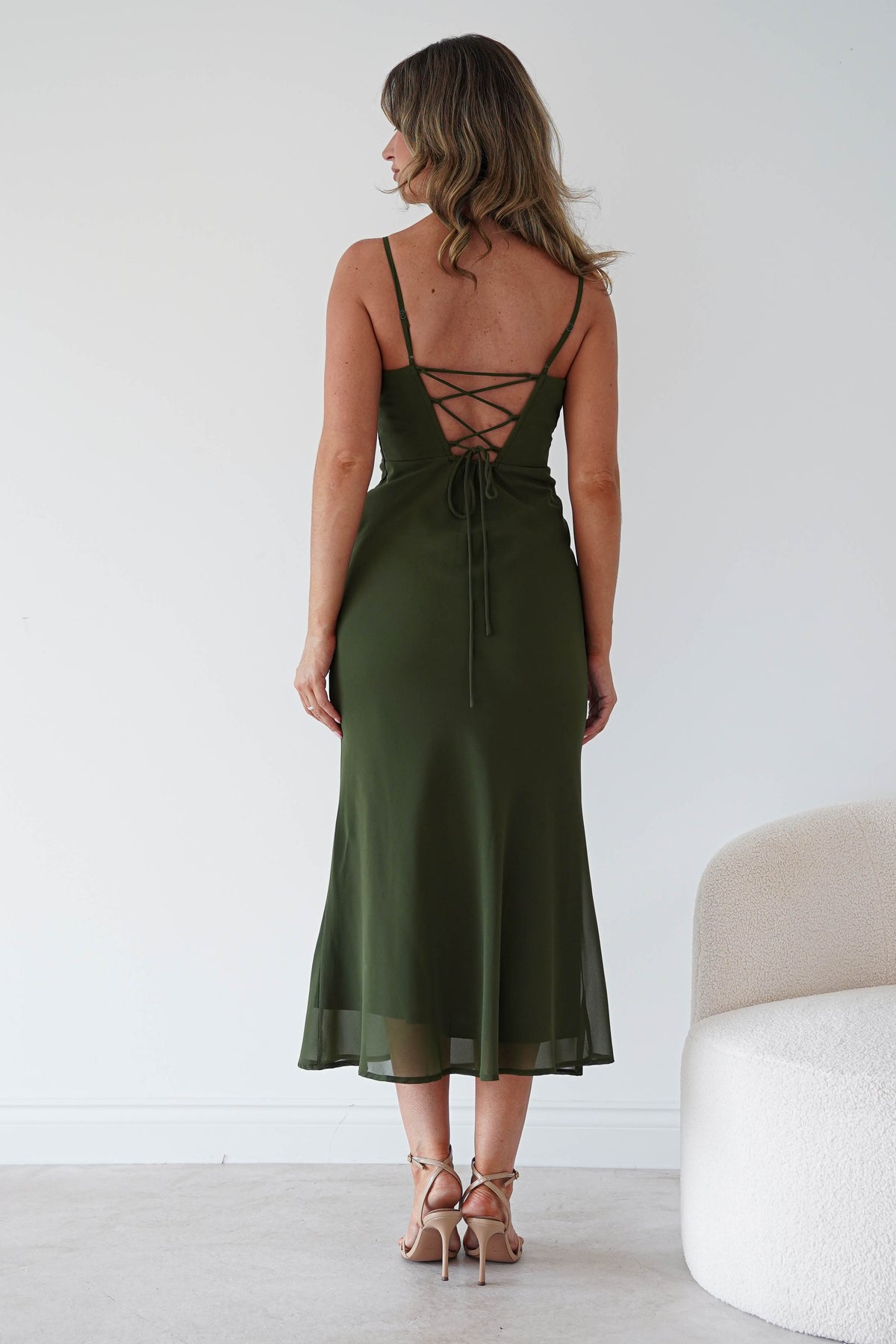 Oh Hello Clothing Women > Clothing > Dresses Fatima Sequin Cape Maxi Dress | Olive