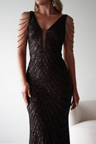 Fayette Embellished Sequin Gown | Brown | Debs & Prom | Oh Hello Clothing