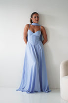 Oh Hello Clothing Dresses > Prom Dresses Felicity Lace Up Corset Maxi Dress | Blue