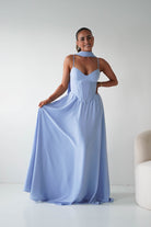 Oh Hello Clothing Dresses > Prom Dresses Felicity Lace Up Corset Maxi Dress | Blue