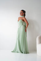 Oh Hello Clothing Dresses > Prom Dresses Felicity Lace Up Corset Maxi Dress | Sage