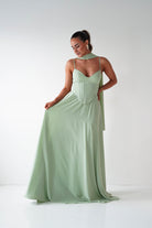 Oh Hello Clothing Dresses > Prom Dresses Felicity Lace Up Corset Maxi Dress | Sage
