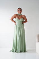 Oh Hello Clothing Dresses > Prom Dresses Felicity Lace Up Corset Maxi Dress | Sage