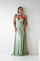 Oh Hello Clothing Dresses > Prom Dresses Felicity Lace Up Corset Maxi Dress | Sage