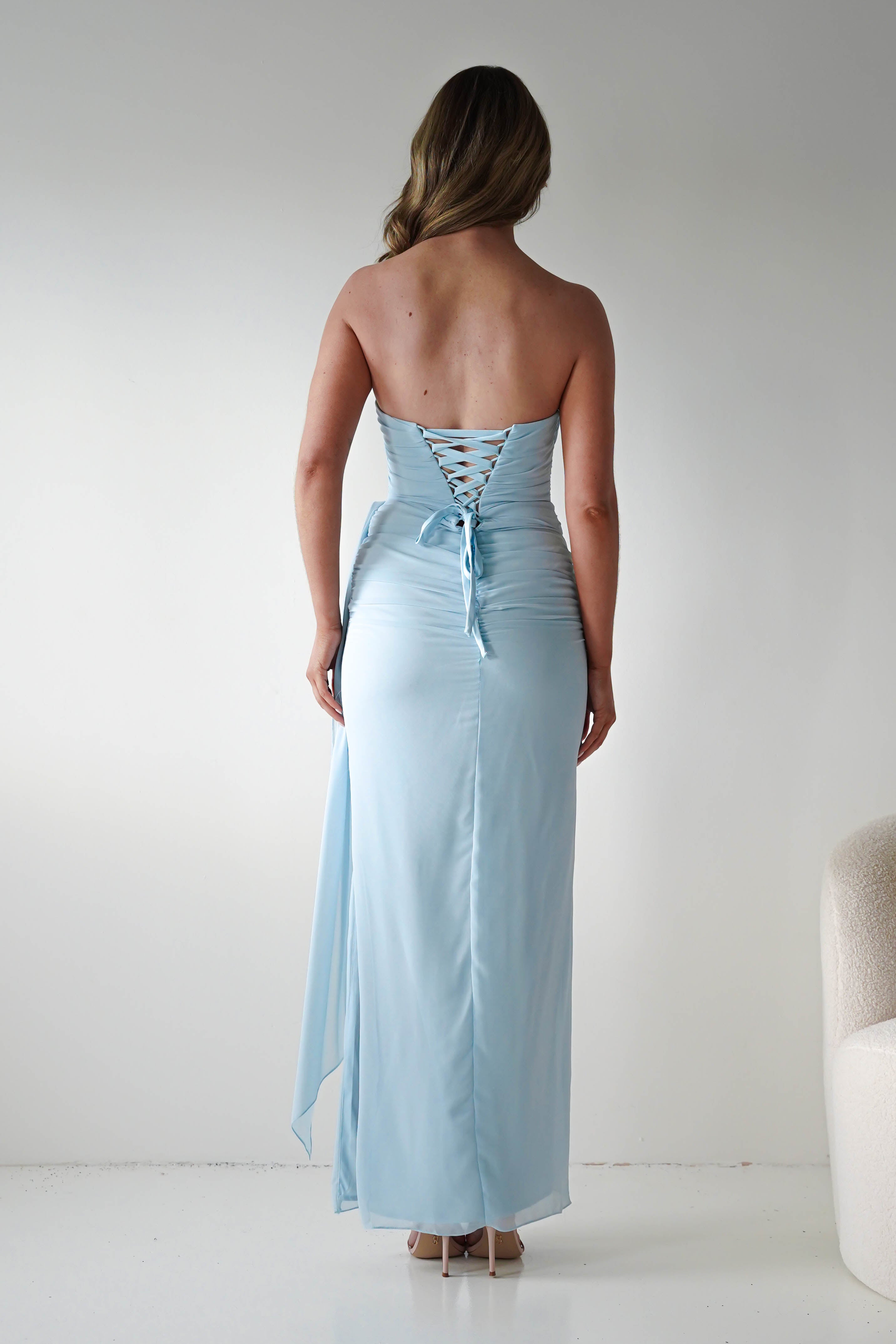 Oh Hello Clothing Women > Clothing > Dresses Finn Strapless Draped Maxi Dress | Blue