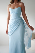 Oh Hello Clothing Women > Clothing > Dresses Finn Strapless Draped Maxi Dress | Blue