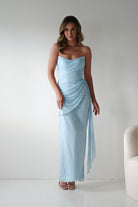 Oh Hello Clothing Women > Clothing > Dresses Finn Strapless Draped Maxi Dress | Blue