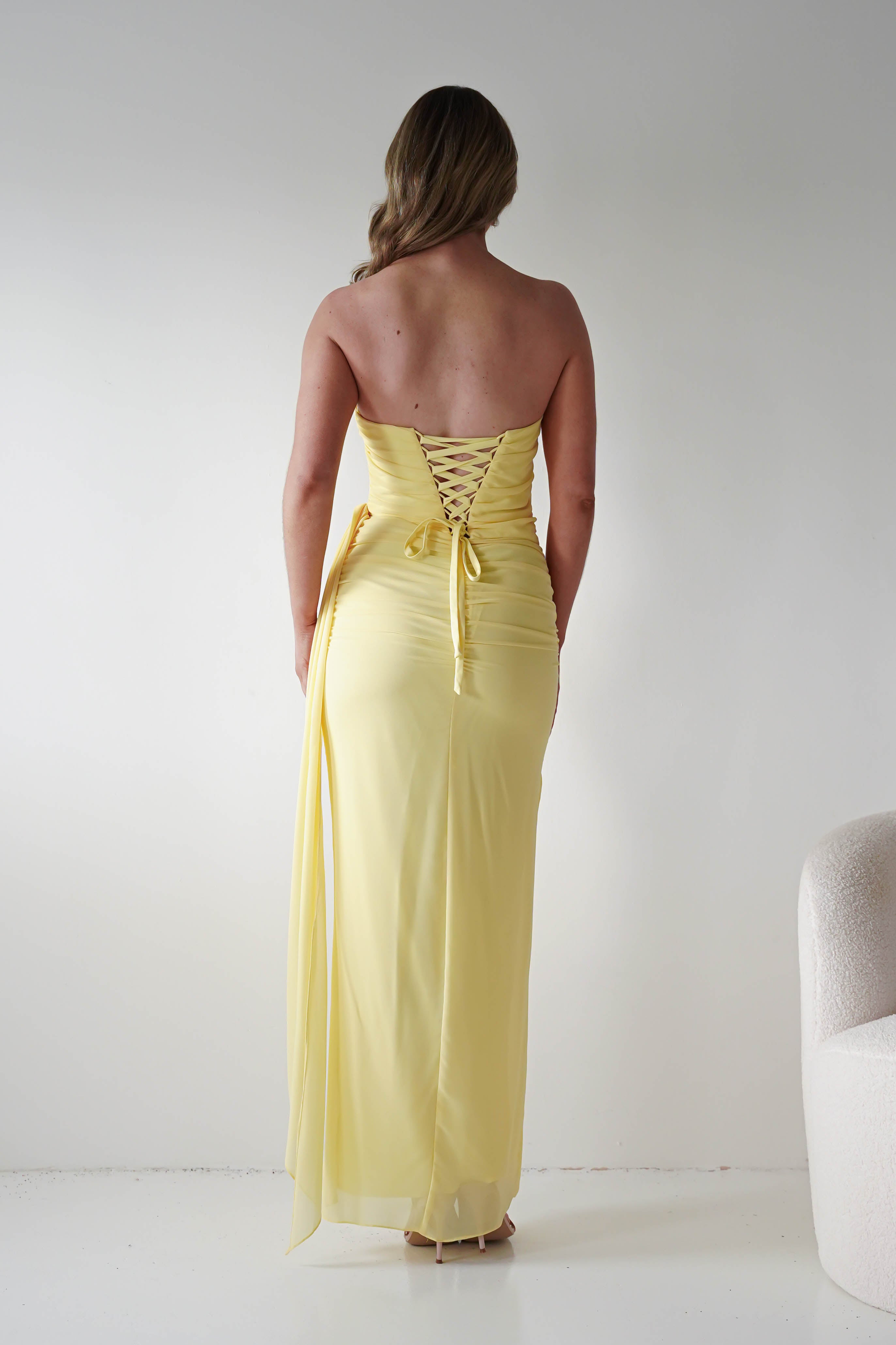 Oh Hello Clothing Women > Clothing > Dresses Finn Strapless Draped Maxi Dress | Yellow