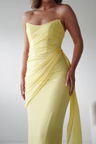 Oh Hello Clothing Women > Clothing > Dresses Finn Strapless Draped Maxi Dress | Yellow