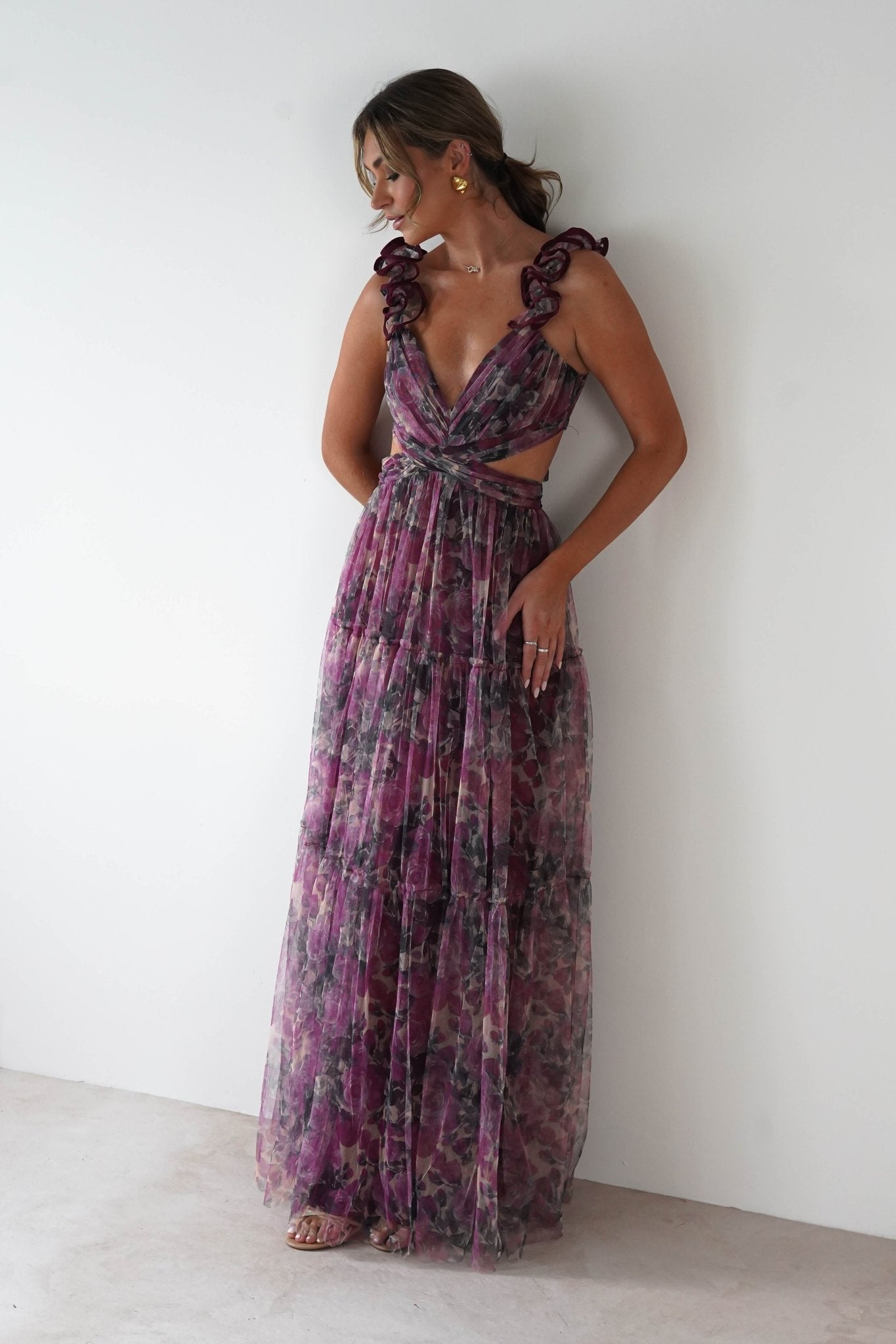 Flirtini Floral Tulle Maxi Dress | Mixed Print | Oh Hello Clothing | S (8)
