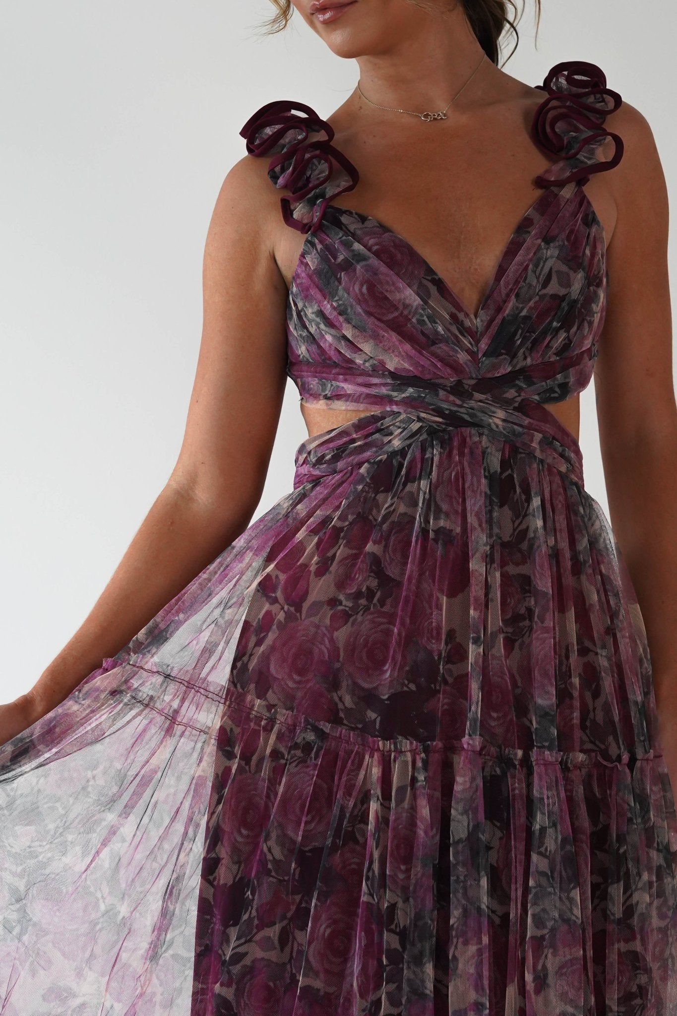 Flirtini Floral Tulle Maxi Dress | Mixed Print | Oh Hello Clothing | S (8)