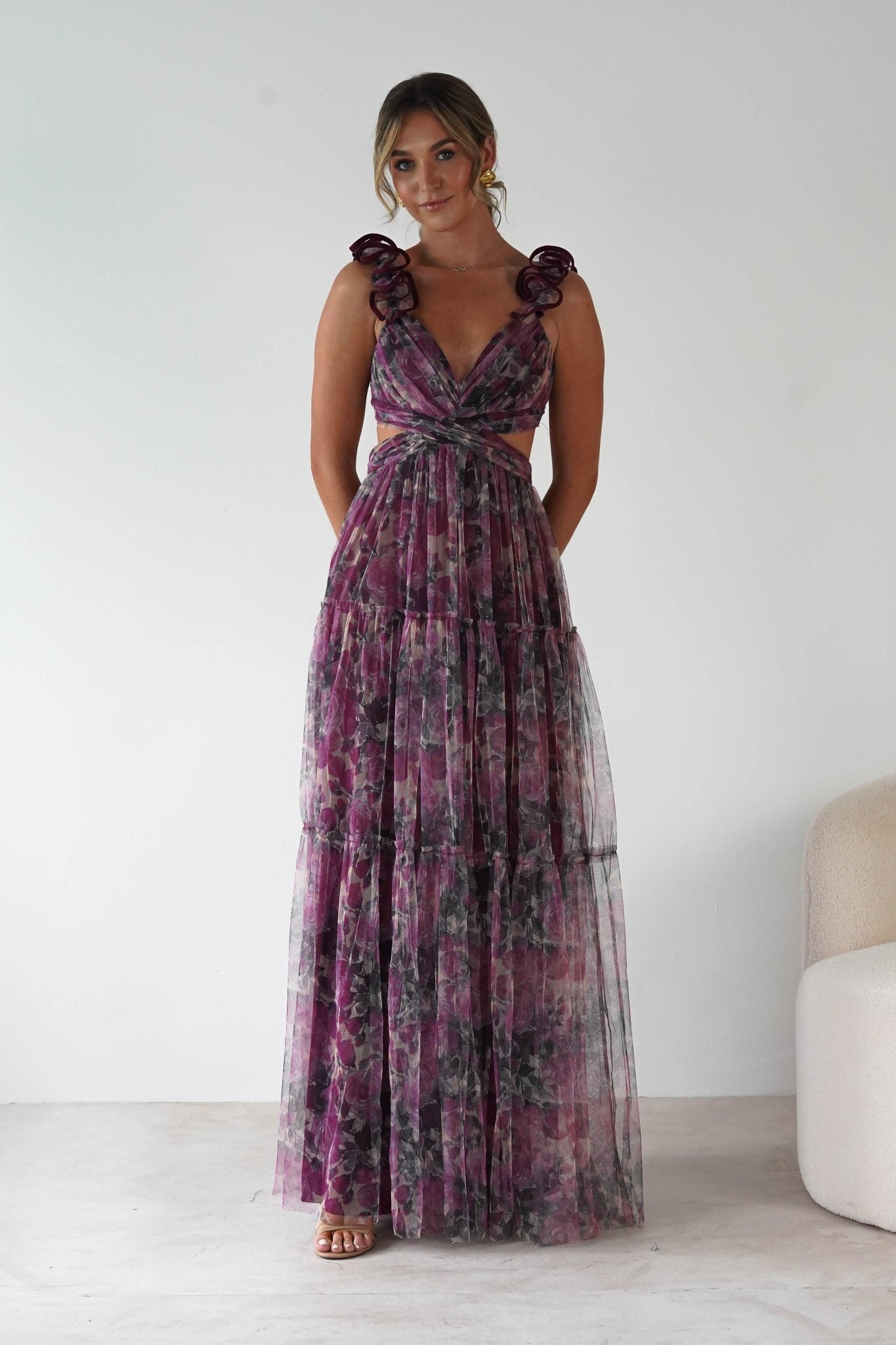 Flirtini Floral Tulle Maxi Dress | Mixed Print | Oh Hello Clothing | S (8)