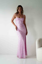 Oh Hello Clothing Dresses > Prom Dresses Gabby Sequin Bodycon Maxi Gown | Pink