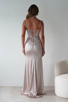 Gigi Rhinestone Bodycon Gown | Champange | Debs & Prom | Formal Gown | Oh Hello Clothing