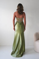 Oh Hello Clothing Dresses 1*DONE - CINDERALLA-C169 SAGE Embellished Satin Evening Gown (Copy) (Copy)