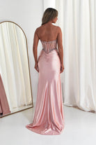 Oh Hello Clothing Dresses 1*DONE - CINDERALLA-C169 PINK  Embellished Satin Evening Gown