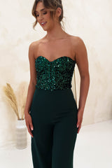 Ginny Sequin Jumpsuit | Green