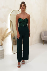 Ginny Sequin Jumpsuit | Green