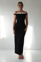Glenda Contrast Bodycon Midaxi Black | Wedding Guest Dress | Bodycon | Oh Hello Clothing