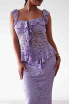 Oh Hello Clothing Women > Clothing > Dresses Hailey Lace Top and Skirt Set | Lilac