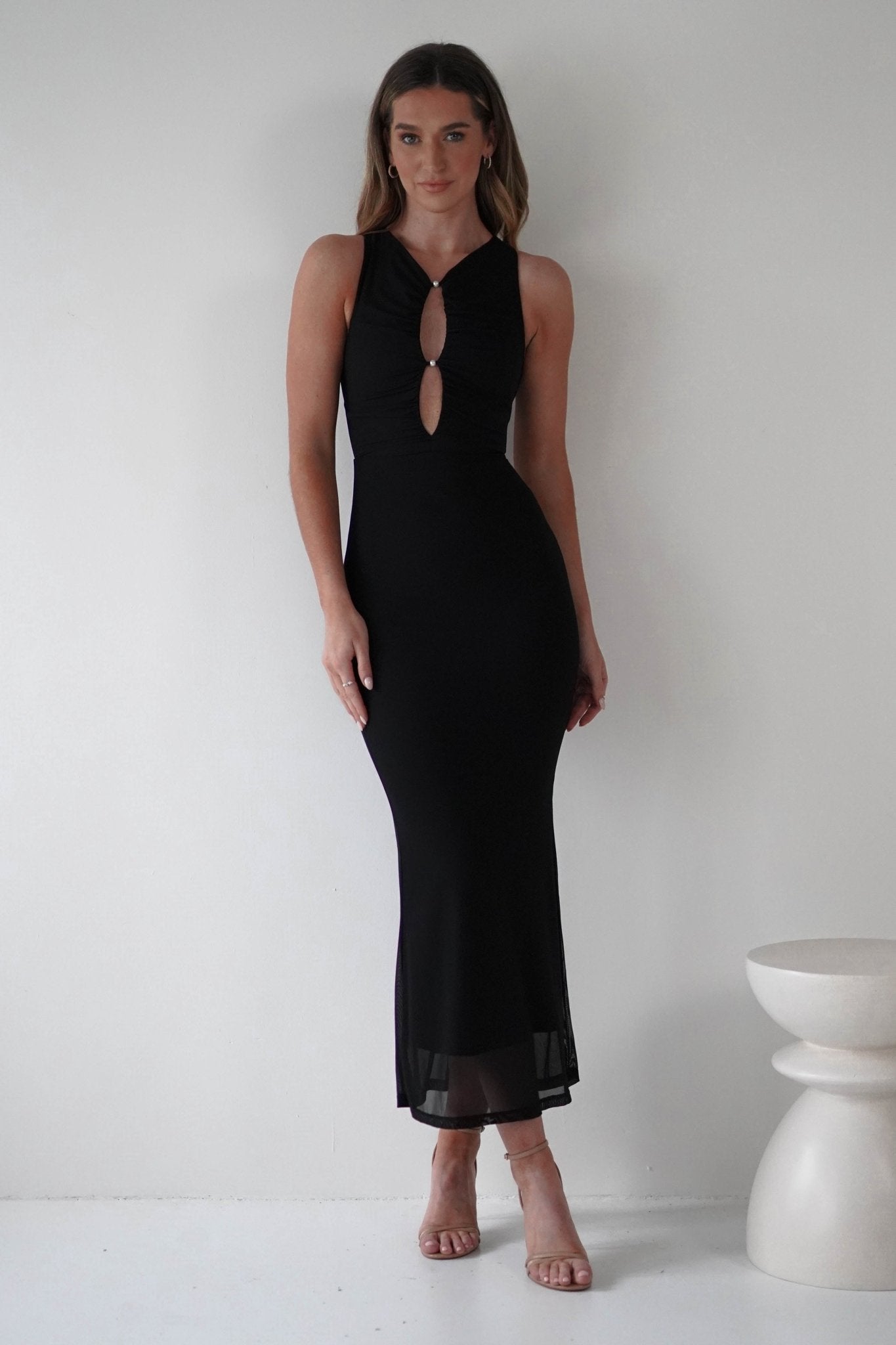 Hallie Mesh Bodycon Maxi Dress | Black | Oh Hello Clothing | XS (6)