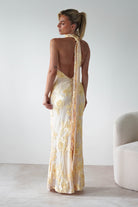 Halsey Tie Back Maxi Dress Light Yellow | Wedding Guest Dress | Maxi | Oh Hello Clothing