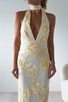 Halsey Tie Back Maxi Dress Light Yellow | Wedding Guest Dress | Maxi | Oh Hello Clothing