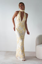 Halsey Tie Back Maxi Dress Light Yellow | Wedding Guest Dress | Maxi | Oh Hello Clothing