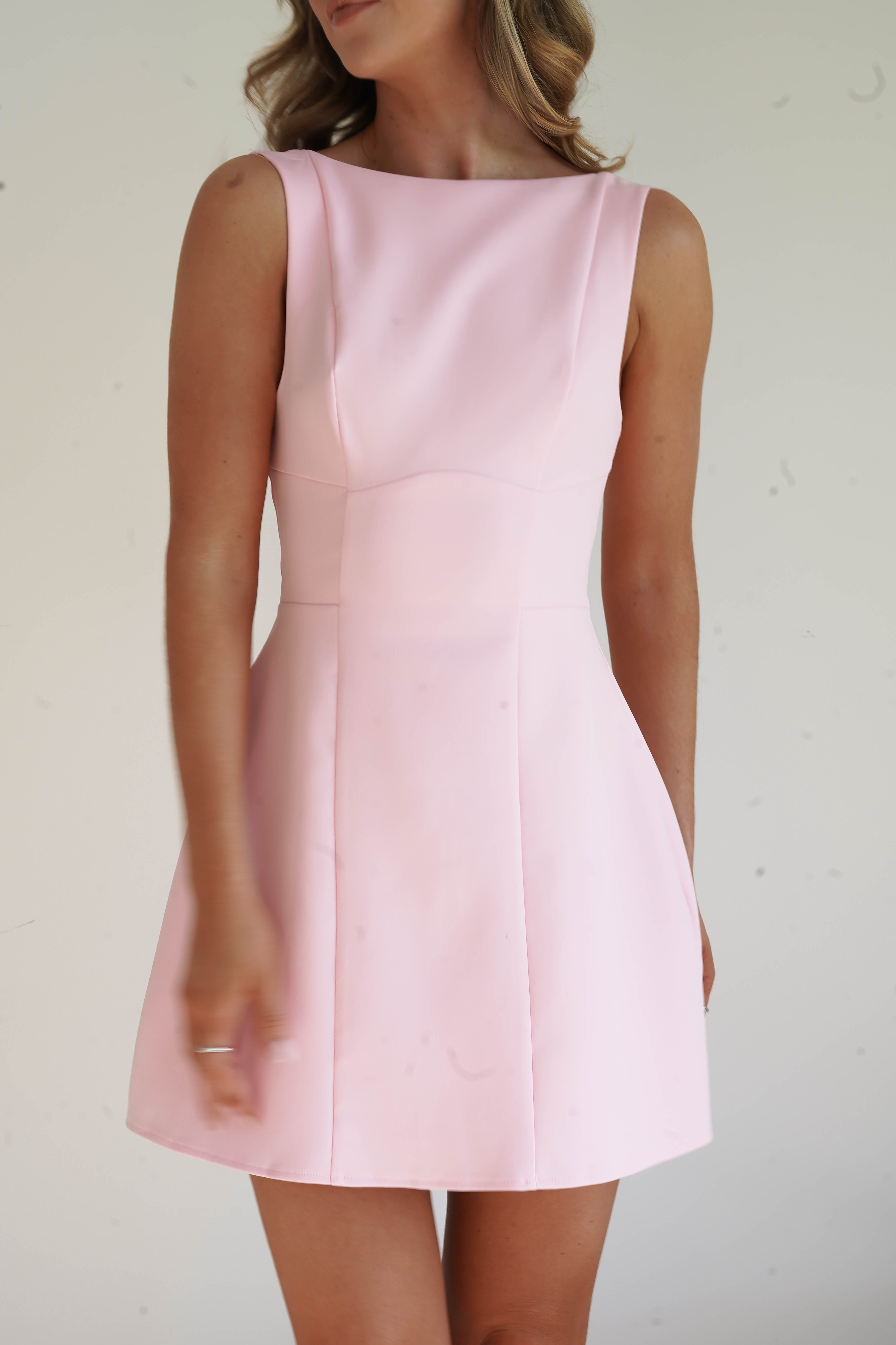 Hannah Structured Mini Dress | Pink