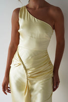 Harissa Soft Satin Maxi Dress Yellow | Wedding Guest Dress | Maxi | Satin | Oh Hello Clothing