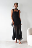 Harmony Square Neck Bodycon Maxi Dress Black | Wedding Guest Dress | Square Neck | Bodycon | Oh Hello Clothing