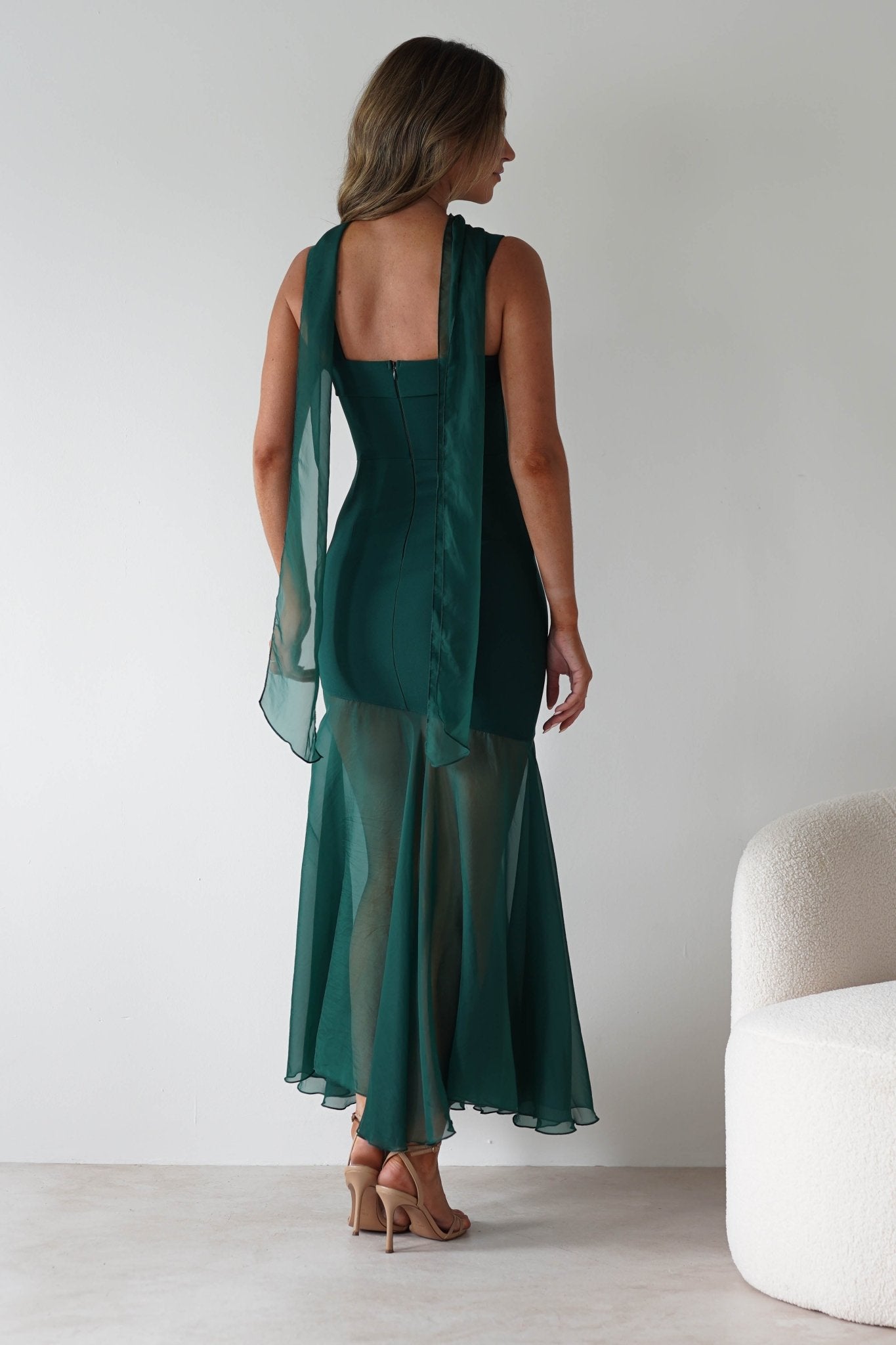 Harmony Square Neck Bodycon Maxi Dress | Dark Green | Oh Hello Clothing | XS (6)