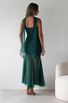 Harmony Square Neck Bodycon Maxi Dress Dark Green | Wedding Guest Dress | Square Neck | Bodycon | Oh Hello Clothing