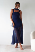 Harmony Square Neck Bodycon Maxi Dress Navy | Wedding Guest Dress | Square Neck | Bodycon | Oh Hello Clothing