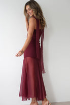 Harmony Square Neck Bodycon Maxi Dress Wine | Wedding Guest Dress | Square Neck | Bodycon | Oh Hello Clothing