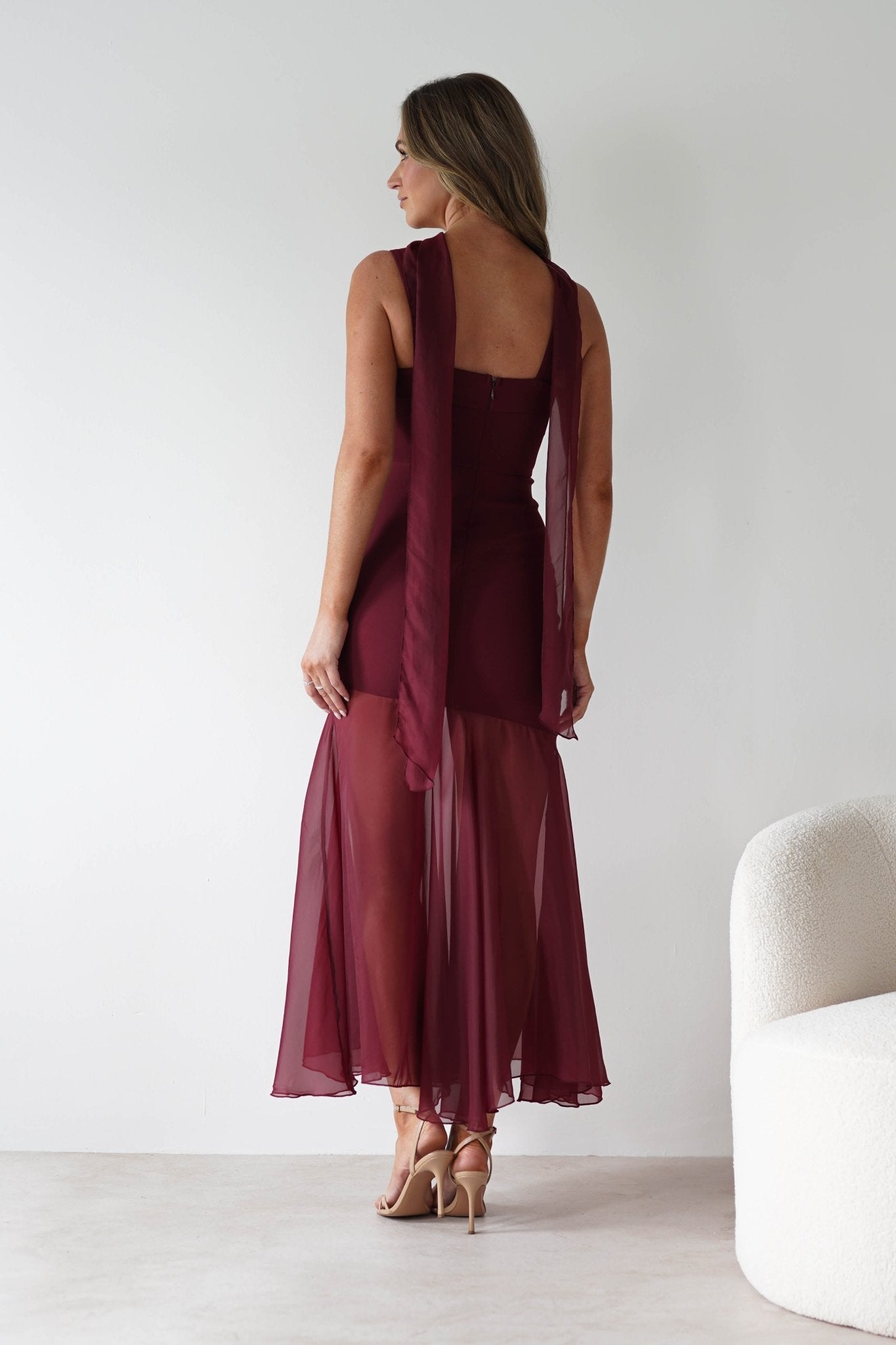 Harmony Square Neck Bodycon Maxi Dress | Wine | Oh Hello Clothing | XS (6)